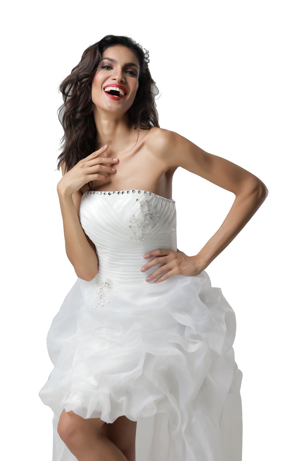 WF56797 Short Beach Wedding Princess Dress